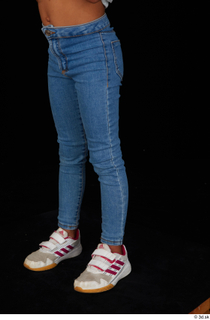 Elissa blue jeans dressed leg lower body sneakers 0002.jpg